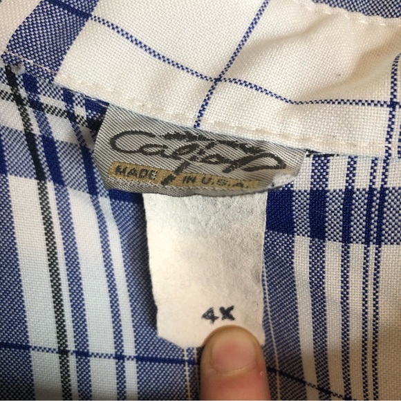 CalTop Mens Sz 4X Short-Sleeve Plaid Shirt - Picture 4 of 5
